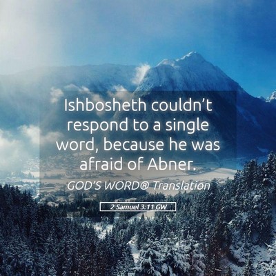 Picture 05 - 2 Samuel 3:11 GW - Ishbosheth couldn’t respond to a single word, - Bible Verse Picture