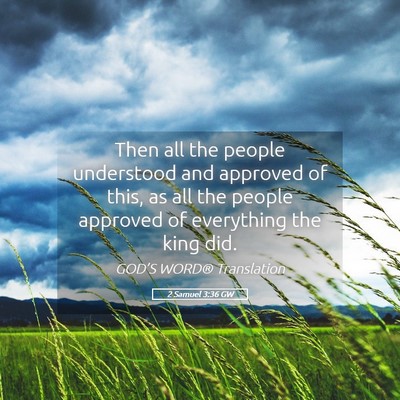 Picture 05 - 2 Samuel 3:36 GW - Then all the people understood and approved of - Bible Verse Picture