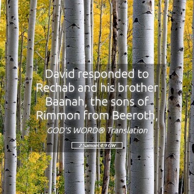 Picture 05 - 2 Samuel 4:9 GW - David responded to Rechab and his brother Baanah, - Bible Verse Picture