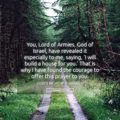 Picture 05 - 2 Samuel 7:27 GW - You, Lord of Armies, God of Israel, have revealed - Bible Verse Picture