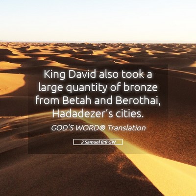Picture 05 - 2 Samuel 8:8 GW - King David also took a large quantity of bronze - Bible Verse Picture