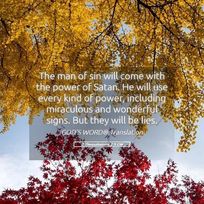Picture 05 - 2 Thessalonians 2:9 GW - The man of sin will come with the power of Satan. - Bible Verse Picture