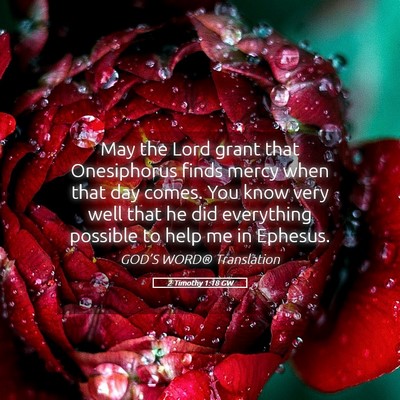 Picture 05 - 2 Timothy 1:18 GW - May the Lord grant that Onesiphorus finds mercy - Bible Verse Picture