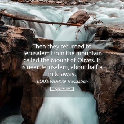 Picture 05 - Acts 1:12 GW - Then they returned to Jerusalem from the mountain - Bible Verse Picture