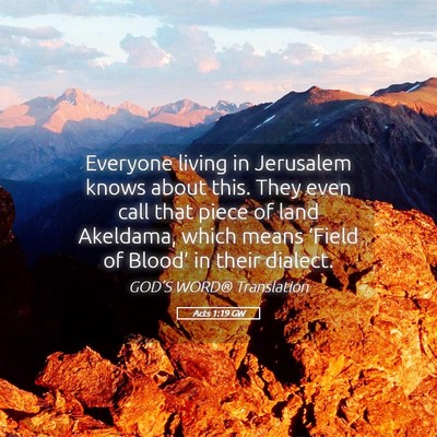 Picture 05 - Acts 1:19 GW - Everyone living in Jerusalem knows about this. - Bible Verse Picture
