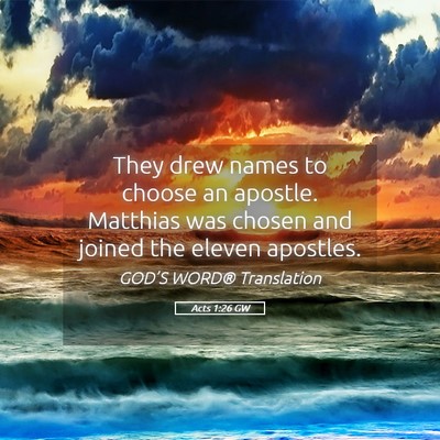 Picture 05 - Acts 1:26 GW - They drew names to choose an apostle. Matthias - Bible Verse Picture