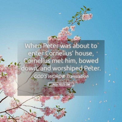 Picture 05 - Acts 10:25 GW - When Peter was about to enter Cornelius’ house, - Bible Verse Picture