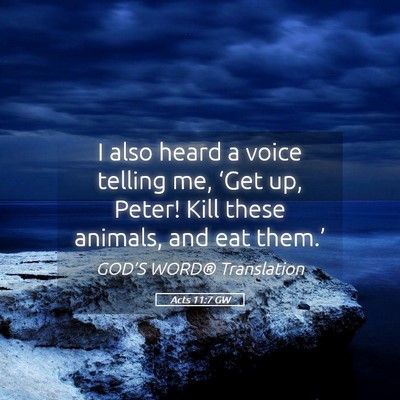 Picture 05 - Acts 11:7 GW - I also heard a voice telling me, ‘Get up, - Bible Verse Picture