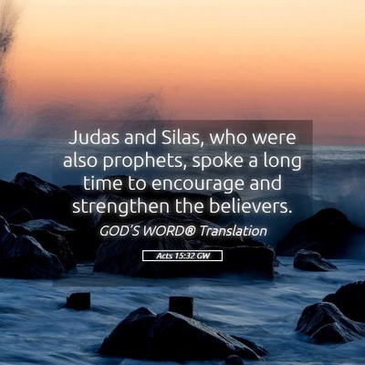 Picture 05 - Acts 15:32 GW - Judas and Silas, who were also prophets, spoke a - Bible Verse Picture
