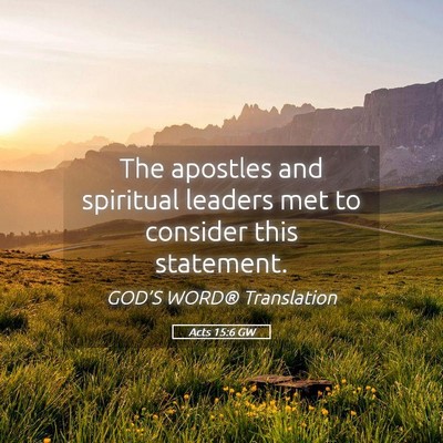 Picture 05 - Acts 15:6 GW - The apostles and spiritual leaders met to - Bible Verse Picture