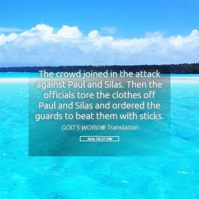 Picture 05 - Acts 16:22 GW - The crowd joined in the attack against Paul and - Bible Verse Picture