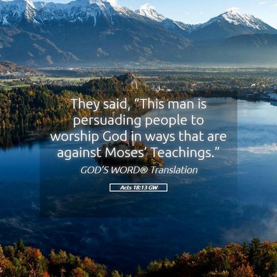 Picture 05 - Acts 18:13 GW - They said, “This man is persuading people to - Bible Verse Picture