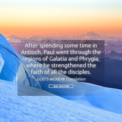 Picture 05 - Acts 18:23 GW - After spending some time in Antioch, Paul went - Bible Verse Picture