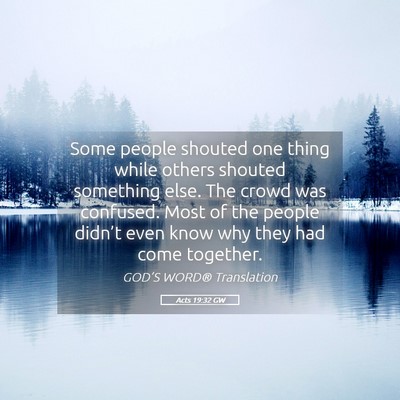 Picture 05 - Acts 19:32 GW - Some people shouted one thing while others - Bible Verse Picture