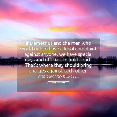 Picture 05 - Acts 19:38 GW - If Demetrius and the men who work for him have a - Bible Verse Picture