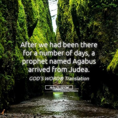 Picture 05 - Acts 21:10 GW - After we had been there for a number of days, a - Bible Verse Picture