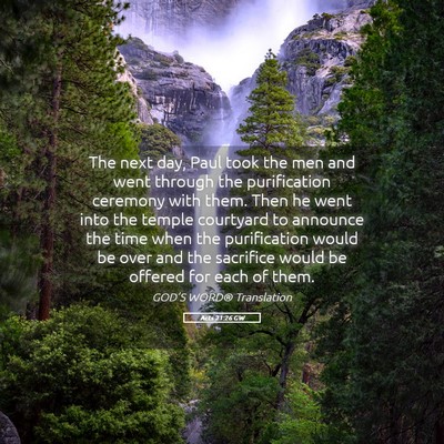 Picture 05 - Acts 21:26 GW - The next day, Paul took the men and went through - Bible Verse Picture