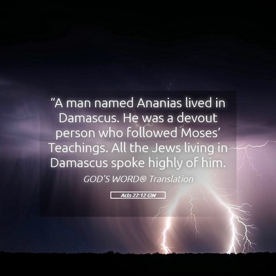 Picture 05 - Acts 22:12 GW - “A man named Ananias lived in Damascus. He was - Bible Verse Picture