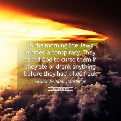 Picture 05 - Acts 23:12 GW - In the morning the Jews formed a conspiracy. They - Bible Verse Picture