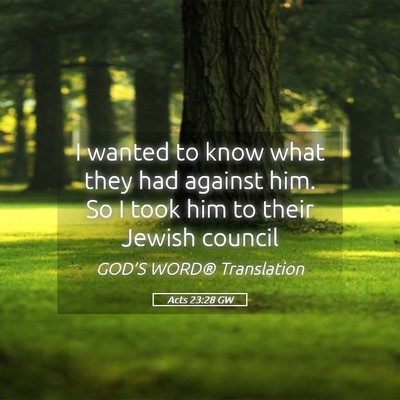 Picture 05 - Acts 23:28 GW - I wanted to know what they had against him. So I - Bible Verse Picture