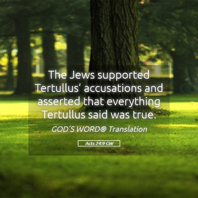 Picture 05 - Acts 24:9 GW - The Jews supported Tertullus’ accusations and - Bible Verse Picture