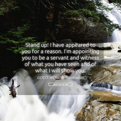 Picture 05 - Acts 26:16 GW - Stand up! I have appeared to you for a reason. - Bible Verse Picture