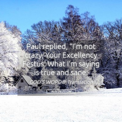 Picture 05 - Acts 26:25 GW - Paul replied, “I’m not crazy, Your Excellency - Bible Verse Picture