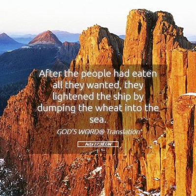 Picture 05 - Acts 27:38 GW - After the people had eaten all they wanted, they - Bible Verse Picture
