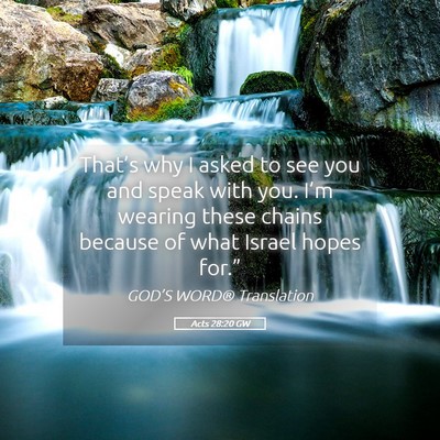 Picture 05 - Acts 28:20 GW - That’s why I asked to see you and speak with - Bible Verse Picture