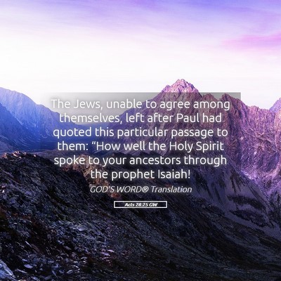Picture 05 - Acts 28:25 GW - The Jews, unable to agree among themselves, left - Bible Verse Picture