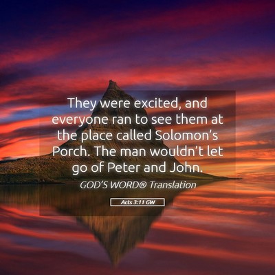 Picture 05 - Acts 3:11 GW - They were excited, and everyone ran to see them - Bible Verse Picture