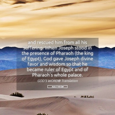 Picture 05 - Acts 7:10 GW - and rescued him from all his suffering. When - Bible Verse Picture