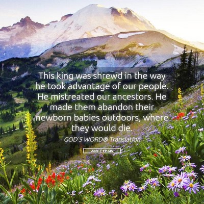 Picture 05 - Acts 7:19 GW - This king was shrewd in the way he took advantage - Bible Verse Picture