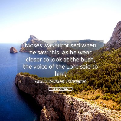 Picture 05 - Acts 7:31 GW - Moses was surprised when he saw this. As he went - Bible Verse Picture