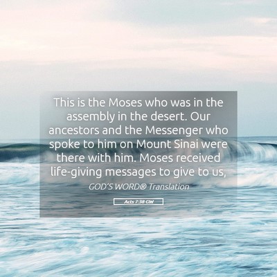 Picture 05 - Acts 7:38 GW - This is the Moses who was in the assembly in the - Bible Verse Picture