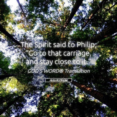 Picture 05 - Acts 8:29 GW - The Spirit said to Philip, “Go to that - Bible Verse Picture