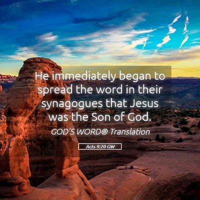 Picture 05 - Acts 9:20 GW - He immediately began to spread the word in their - Bible Verse Picture