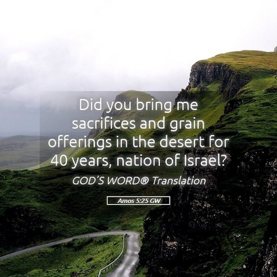 Picture 05 - Amos 5:25 GW - Did you bring me sacrifices and grain offerings - Bible Verse Picture