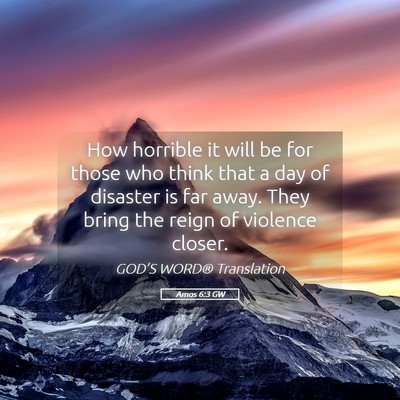 Picture 05 - Amos 6:3 GW - How horrible it will be for those who think that - Bible Verse Picture