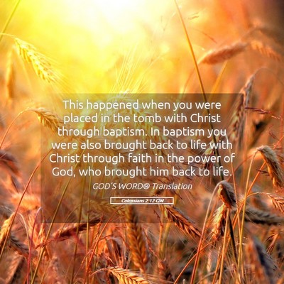 Picture 05 - Colossians 2:12 GW - This happened when you were placed in the tomb - Bible Verse Picture