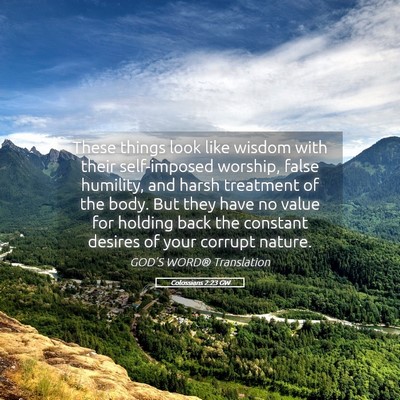 Picture 05 - Colossians 2:23 GW - These things look like wisdom with their - Bible Verse Picture