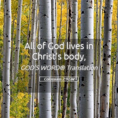Picture 05 - Colossians 2:9 GW - All of God lives in Christ’s - Bible Verse Picture