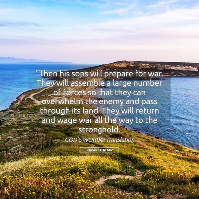 Picture 05 - Daniel 11:10 GW - “Then his sons will prepare for war. They will - Bible Verse Picture