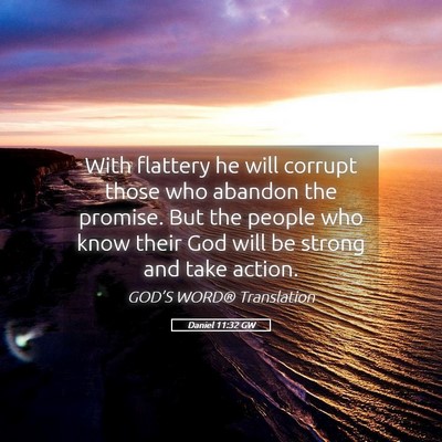 Picture 05 - Daniel 11:32 GW - With flattery he will corrupt those who abandon - Bible Verse Picture