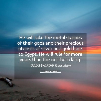 Picture 05 - Daniel 11:8 GW - He will take the metal statues of their gods and - Bible Verse Picture