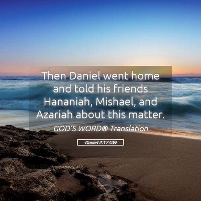 Picture 05 - Daniel 2:17 GW - Then Daniel went home and told his friends - Bible Verse Picture
