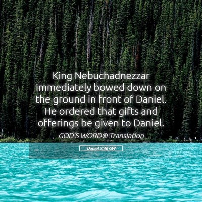 Picture 05 - Daniel 2:46 GW - King Nebuchadnezzar immediately bowed down on the - Bible Verse Picture