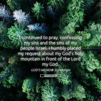 Picture 05 - Daniel 9:20 GW - I continued to pray, confessing my sins and the - Bible Verse Picture