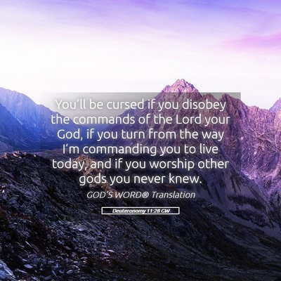 Picture 05 - Deuteronomy 11:28 GW - You’ll be cursed if you disobey the commands of - Bible Verse Picture