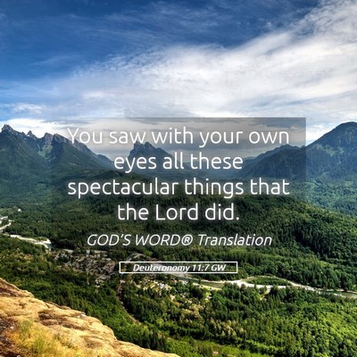 Picture 05 - Deuteronomy 11:7 GW - You saw with your own eyes all these spectacular - Bible Verse Picture